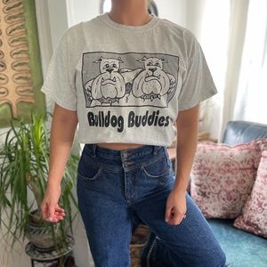 Vintage 90s Dog Graphic Grey Tshirt L